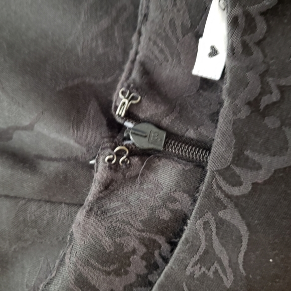 Y2K Forever 21 Little Black Dress, Floral Jacquard Cocktail Mini Dress, Size M - Picture 14 of 14